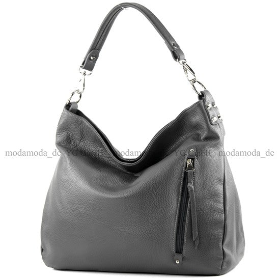 modamoda de - T121 - ital Shopper aus Leder/Nappaleder Groß