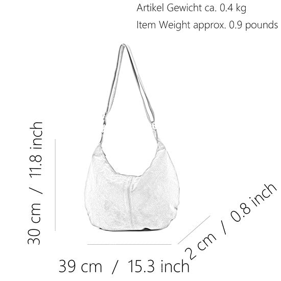 modamoda de - T123 - ital Umhängetasche Schultertasche Wildleder
