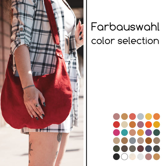 modamoda de - T123 - ital Umhängetasche Schultertasche Wildleder