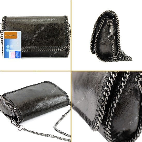 modamoda de - T124 - ital. Clutch Pochette Unterarmtasche Abendtasche Leder