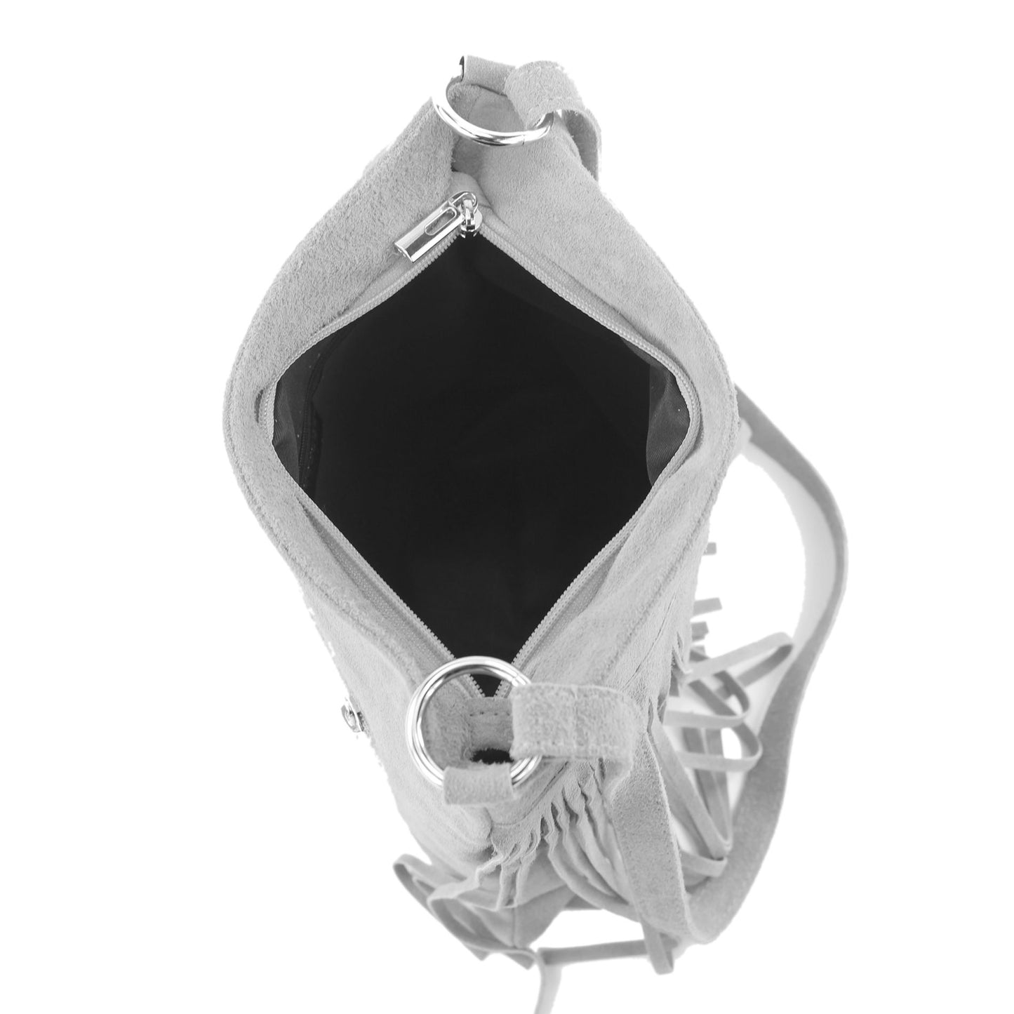 modamoda de -  T145 - ital Schultertasche Fransen Wildleder