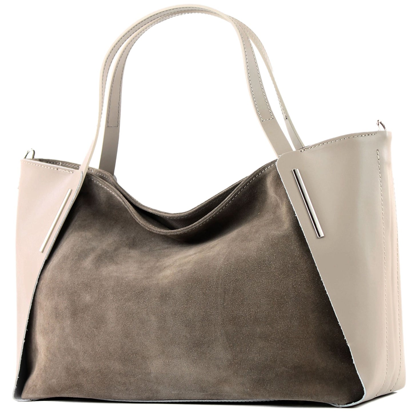 modamoda de - T126 -  ital. Shopper Tragetasche Leder/Wildleder