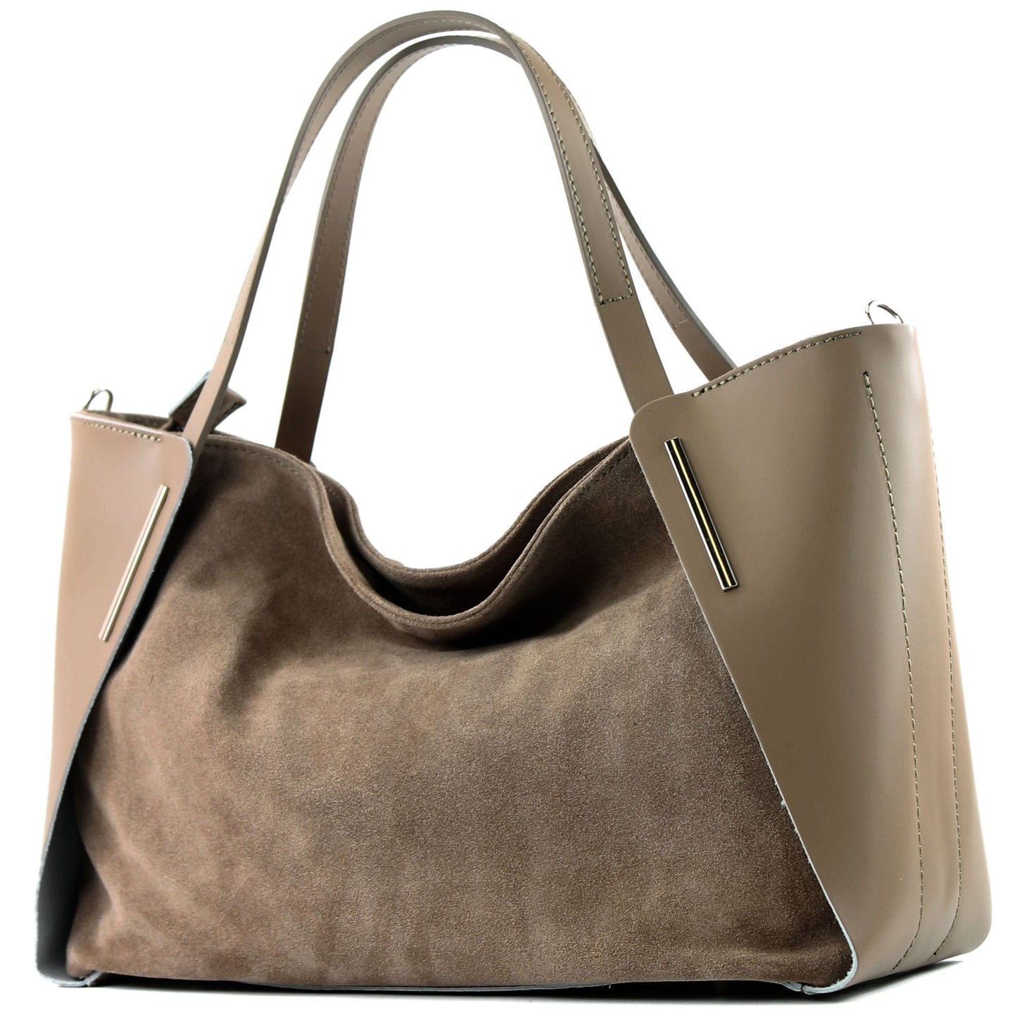 modamoda de - T126 -  ital. Shopper Tragetasche Leder/Wildleder