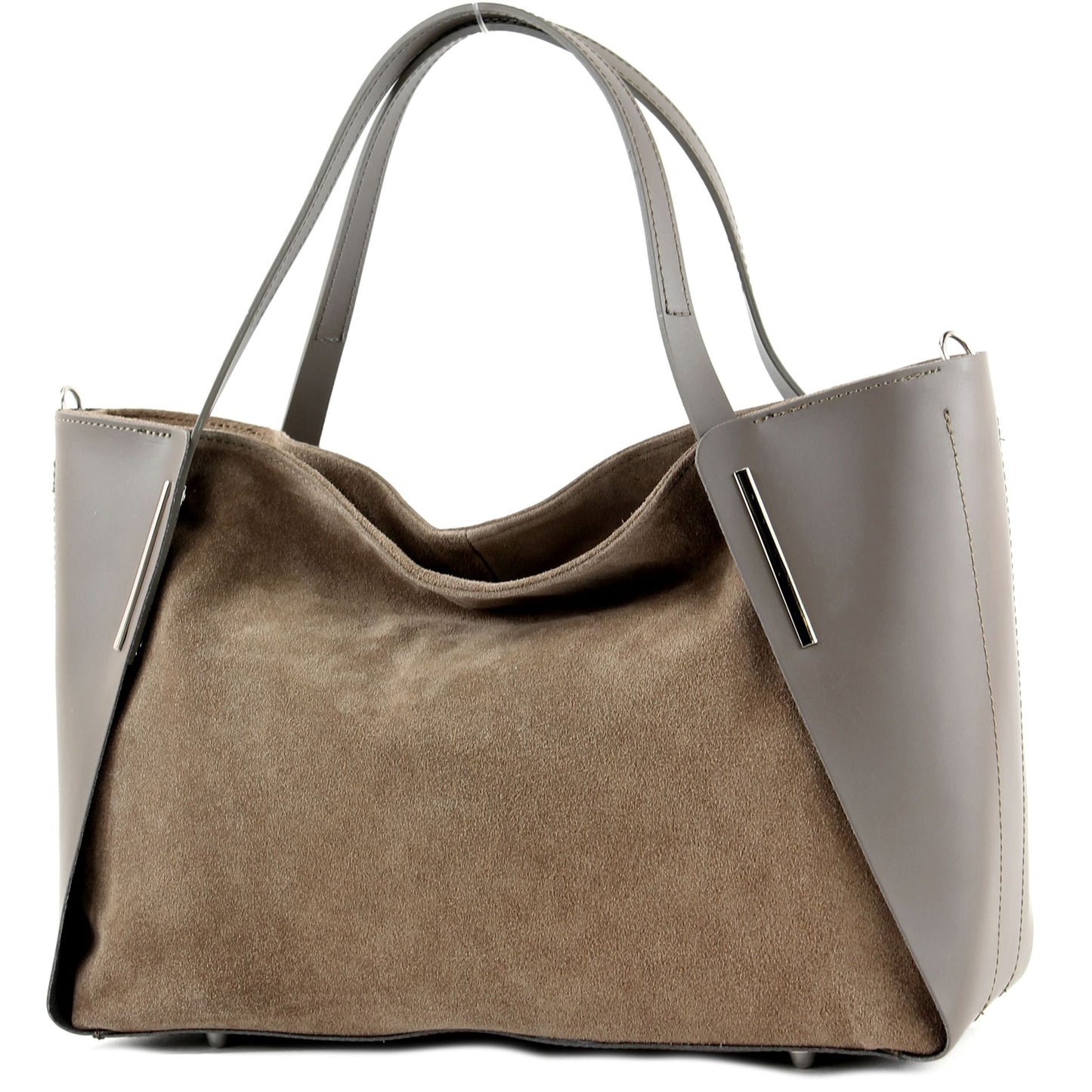 modamoda de - T126 -  ital. Shopper Tragetasche Leder/Wildleder