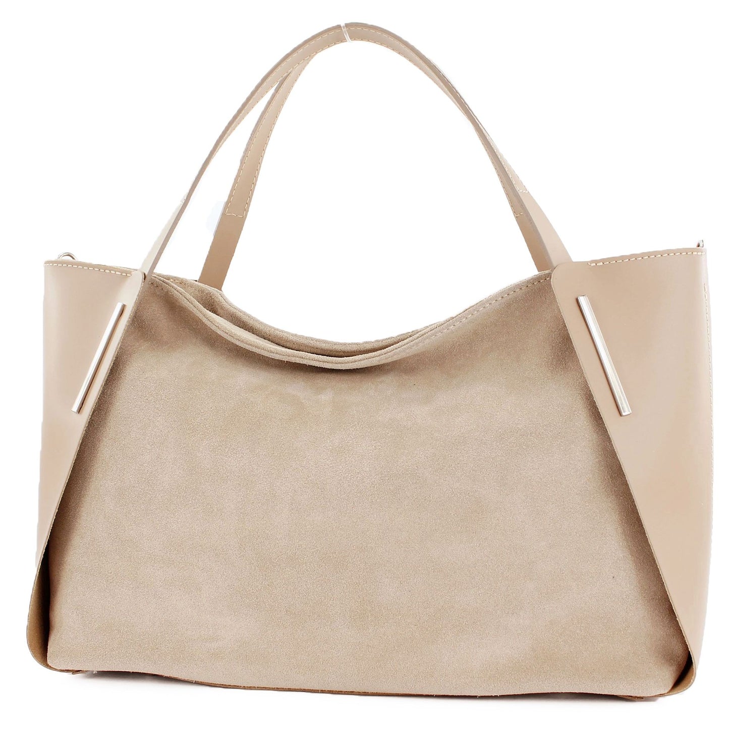 modamoda de - T126 -  ital. Shopper Tragetasche Leder/Wildleder