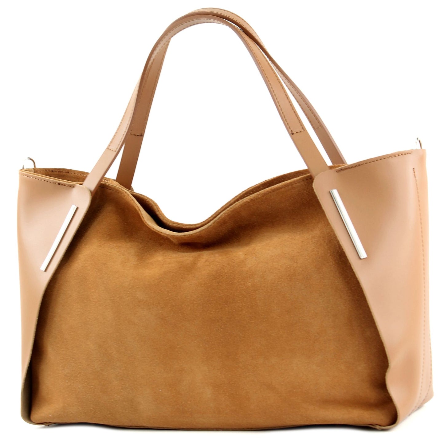 modamoda de - T126 -  ital. Shopper Tragetasche Leder/Wildleder