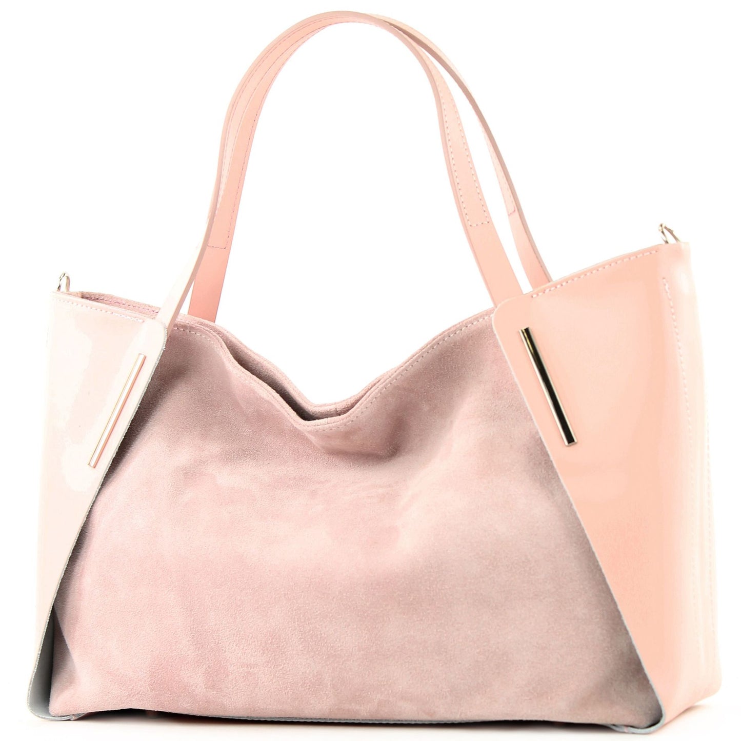 modamoda de - T126 -  ital. Shopper Tragetasche Leder/Wildleder