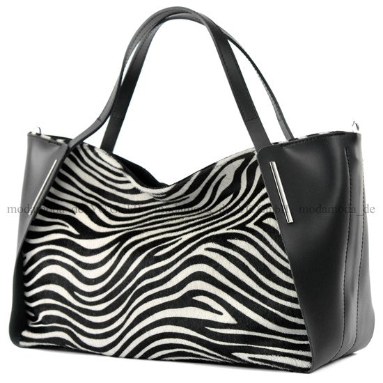 modamoda de - T126 -  ital. Shopper Tragetasche Leder/Wildleder