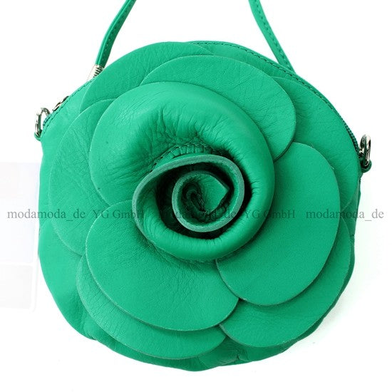 modamoda T128 ital. Citytasche Umhängetasche Blütenform Mini