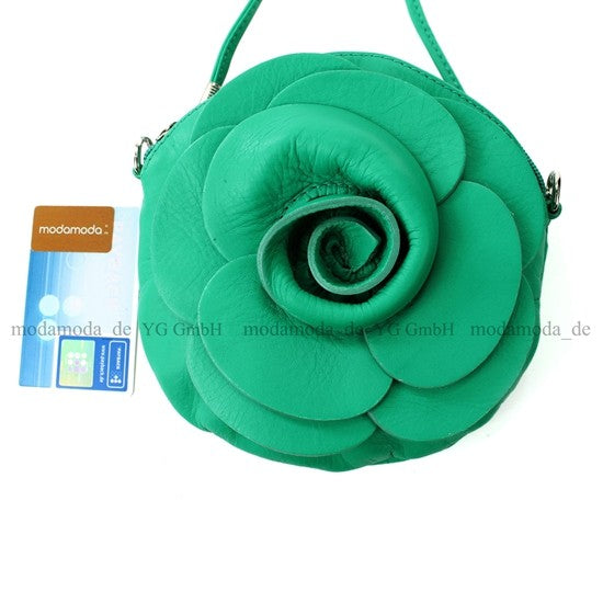 modamoda T128 ital. Citytasche Umhängetasche Blütenform Mini