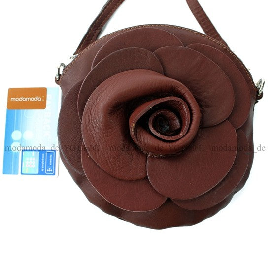 modamoda T128 ital. Citytasche Umhängetasche Blütenform Mini