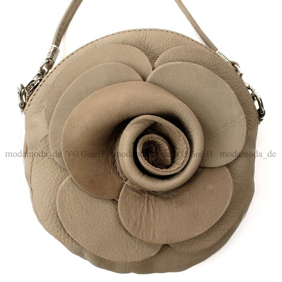 modamoda T128 ital. Citytasche Umhängetasche Blütenform Mini