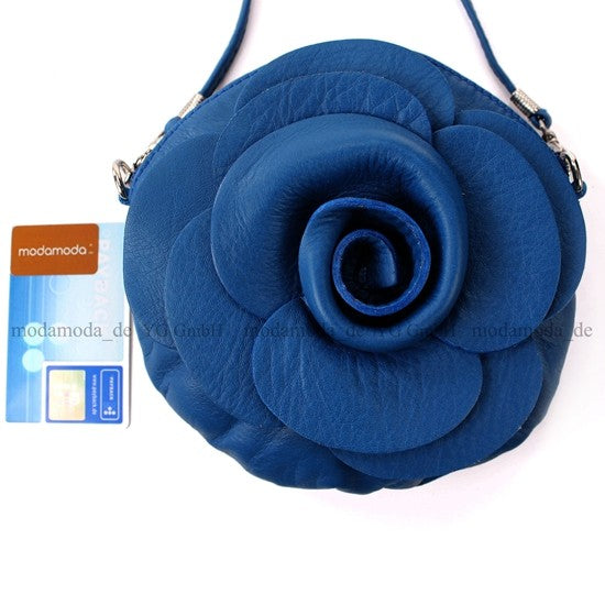 modamoda T128 ital. Citytasche Umhängetasche Blütenform Mini
