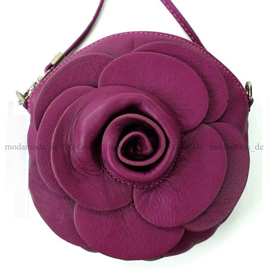 modamoda T128 ital. Citytasche Umhängetasche Blütenform Mini