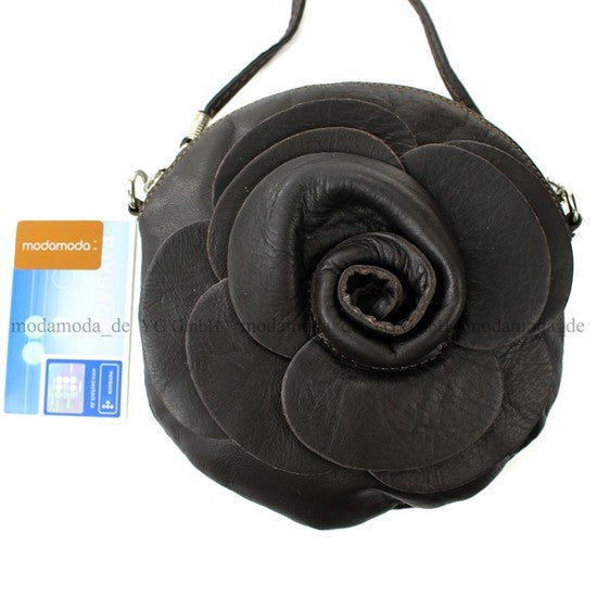 modamoda T128 ital. Citytasche Umhängetasche Blütenform Mini