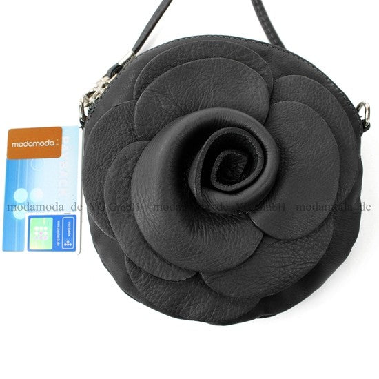 modamoda T128 ital. Citytasche Umhängetasche Blütenform Mini