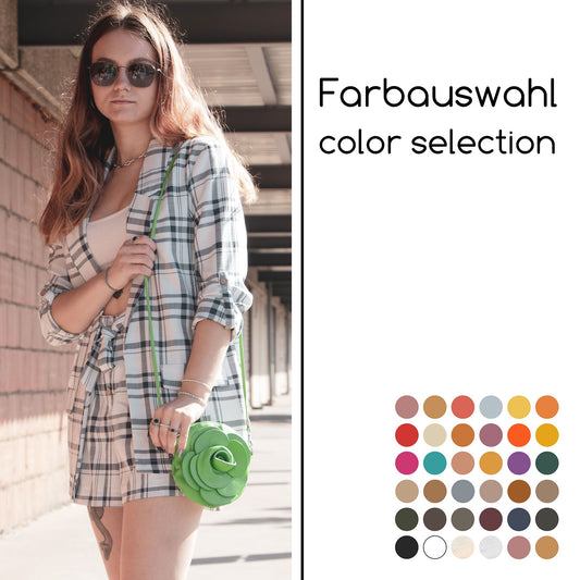 modamoda T128 ital. Citytasche Umhängetasche Blütenform Mini