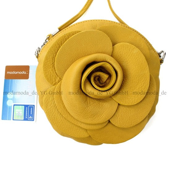 modamoda T128 ital. Citytasche Umhängetasche Blütenform Mini