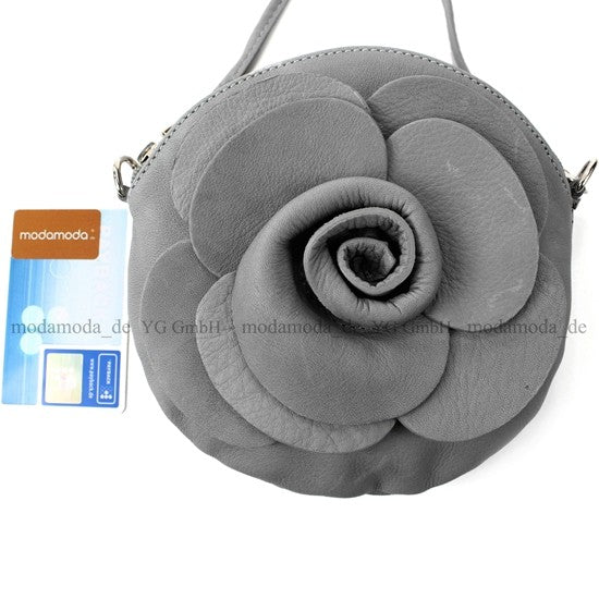 modamoda T128 ital. Citytasche Umhängetasche Blütenform Mini