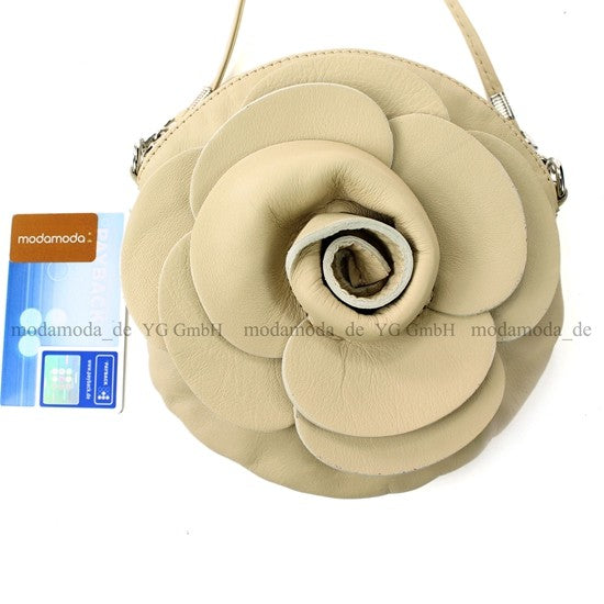modamoda T128 ital. Citytasche Umhängetasche Blütenform Mini