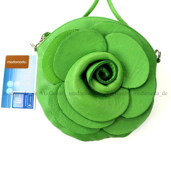 modamoda T128 ital. Citytasche Umhängetasche Blütenform Mini