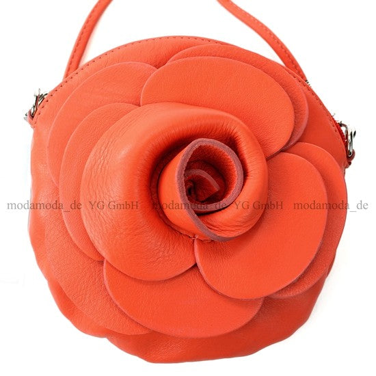 modamoda T128 ital. Citytasche Umhängetasche Blütenform Mini