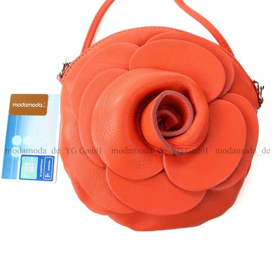 modamoda T128 ital. Citytasche Umhängetasche Blütenform Mini
