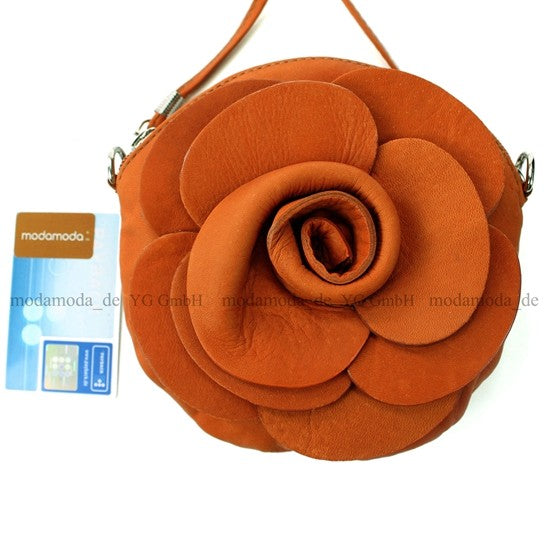 modamoda T128 ital. Citytasche Umhängetasche Blütenform Mini