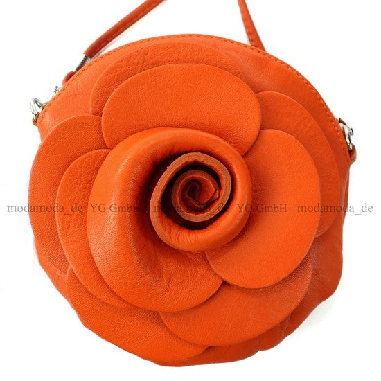 modamoda T128 ital. Citytasche Umhängetasche Blütenform Mini