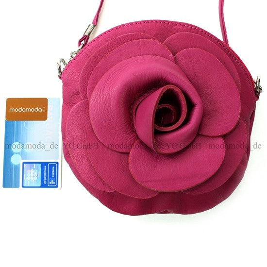 modamoda T128 ital. Citytasche Umhängetasche Blütenform Mini