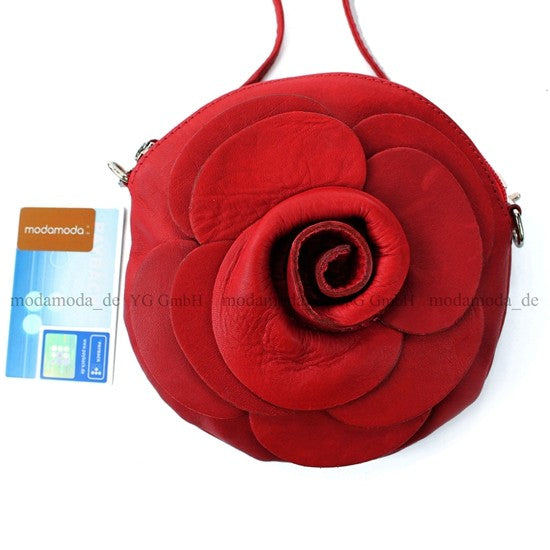 modamoda T128 ital. Citytasche Umhängetasche Blütenform Mini
