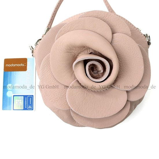modamoda T128 ital. Citytasche Umhängetasche Blütenform Mini