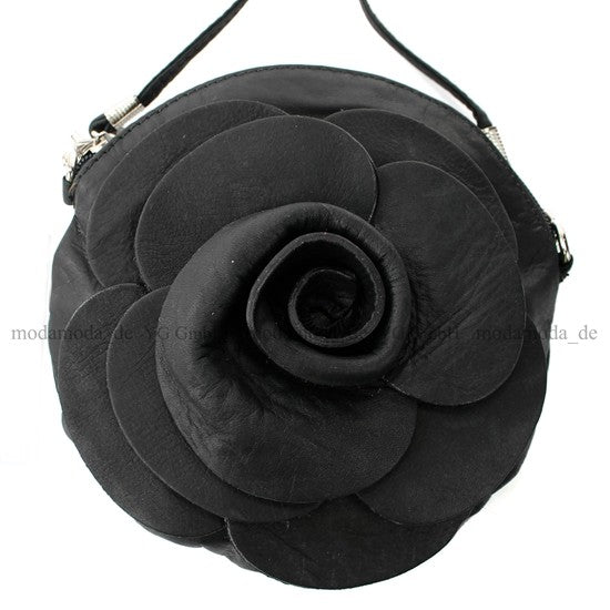 modamoda T128 ital. Citytasche Umhängetasche Blütenform Mini