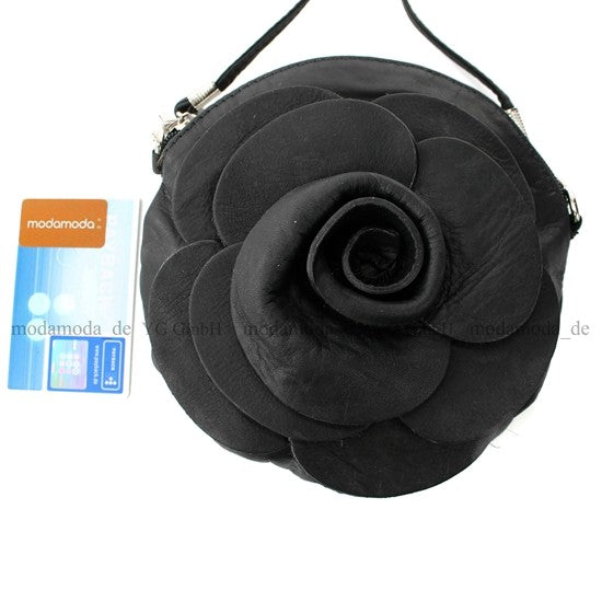 modamoda T128 ital. Citytasche Umhängetasche Blütenform Mini