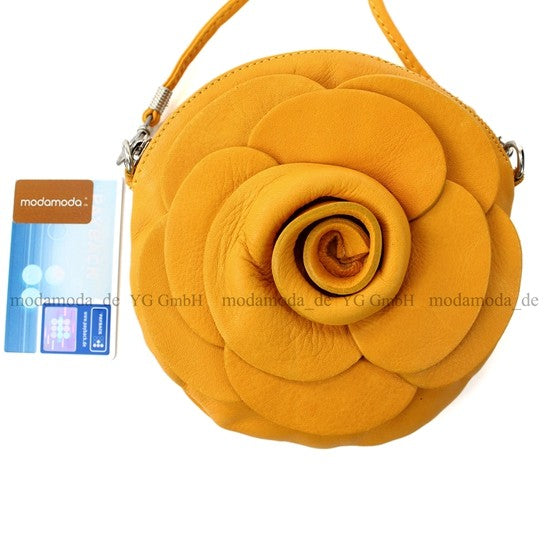 modamoda T128 ital. Citytasche Umhängetasche Blütenform Mini
