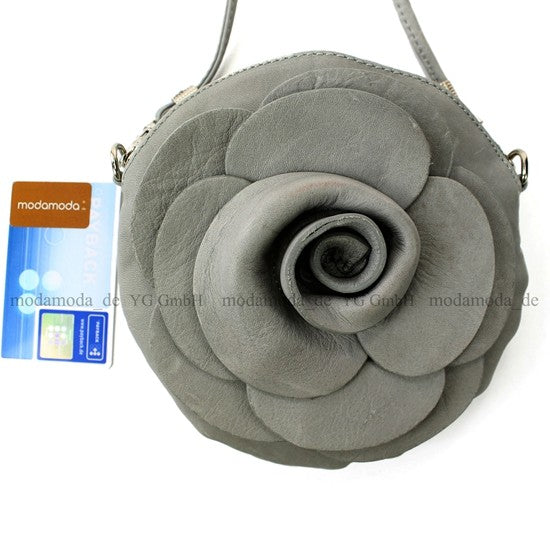 modamoda T128 ital. Citytasche Umhängetasche Blütenform Mini