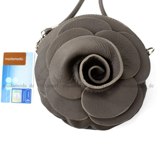 modamoda T128 ital. Citytasche Umhängetasche Blütenform Mini
