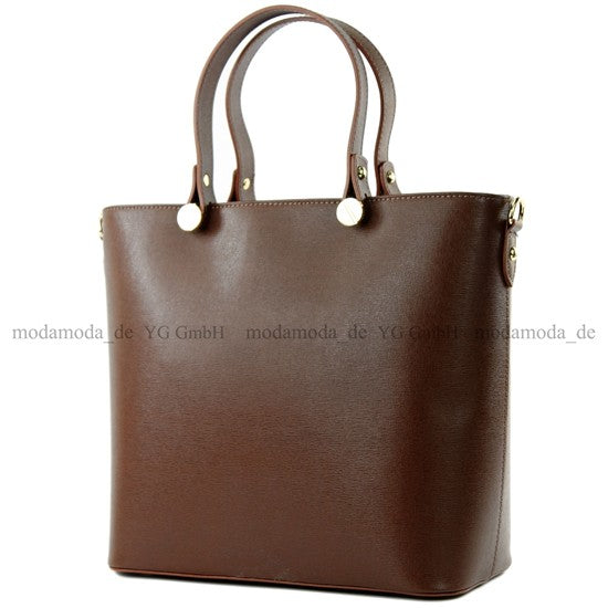 modamoda de - T132 - ital Damentasche Shopper aus Echtleder