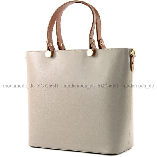 modamoda de - T132 - ital Damentasche Shopper aus Echtleder