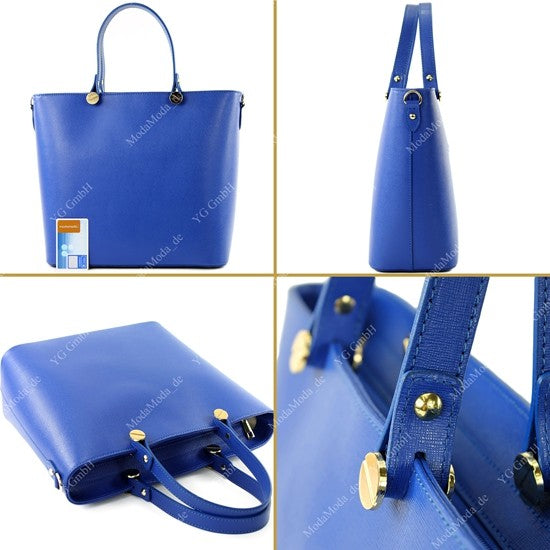 modamoda de - T132 - ital Damentasche Shopper aus Echtleder