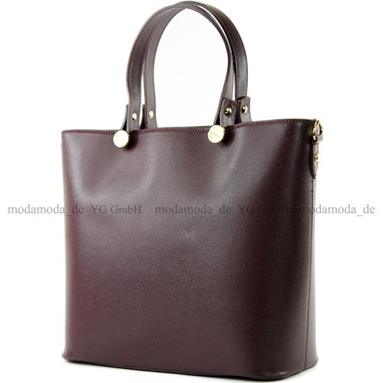 modamoda de - T132 - ital Damentasche Shopper aus Echtleder