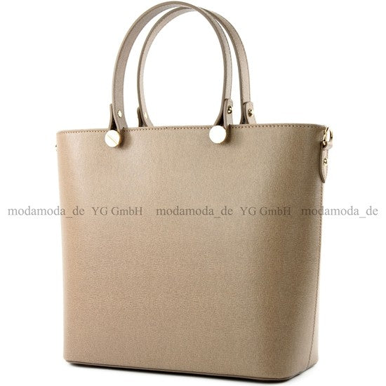 modamoda de - T132 - ital Damentasche Shopper aus Echtleder
