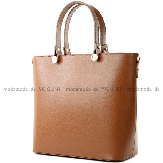modamoda de - T132 - ital Damentasche Shopper aus Echtleder