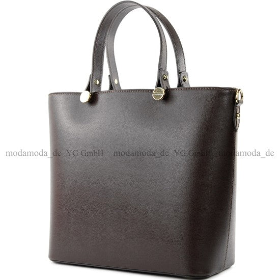 modamoda de - T132 - ital Damentasche Shopper aus Echtleder