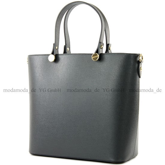 modamoda de - T132 - ital Damentasche Shopper aus Echtleder