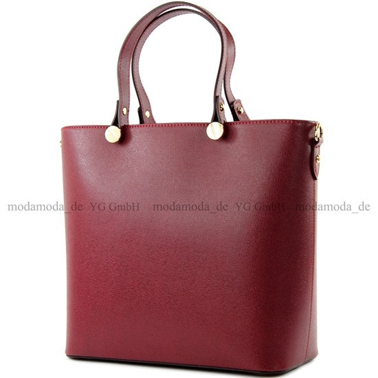 modamoda de - T132 - ital Damentasche Shopper aus Echtleder