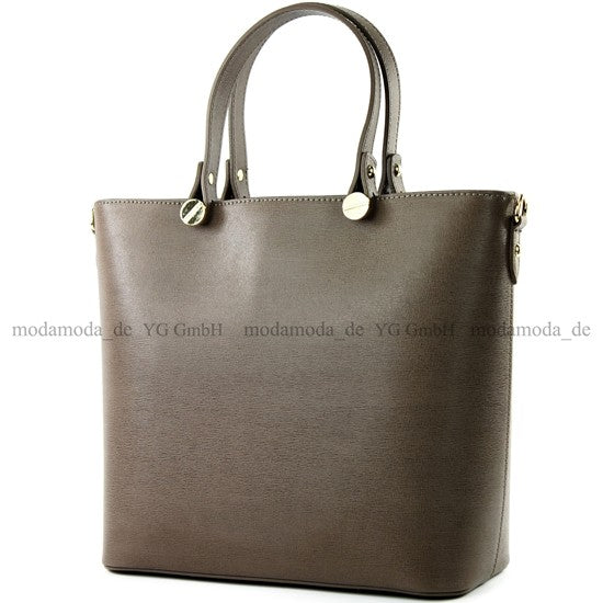 modamoda de - T132 - ital Damentasche Shopper aus Echtleder