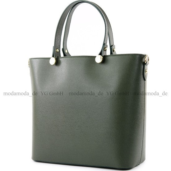 modamoda de - T132 - ital Damentasche Shopper aus Echtleder