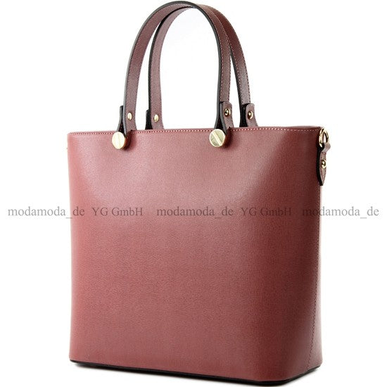modamoda de - T132 - ital Damentasche Shopper aus Echtleder