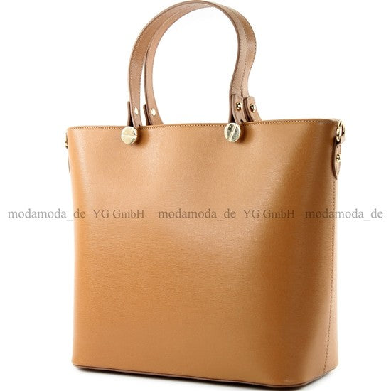 modamoda de - T132 - ital Damentasche Shopper aus Echtleder